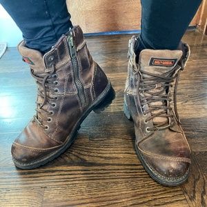 Harley Davidson Mens lace-up and zipper Boots